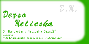 dezso melicska business card